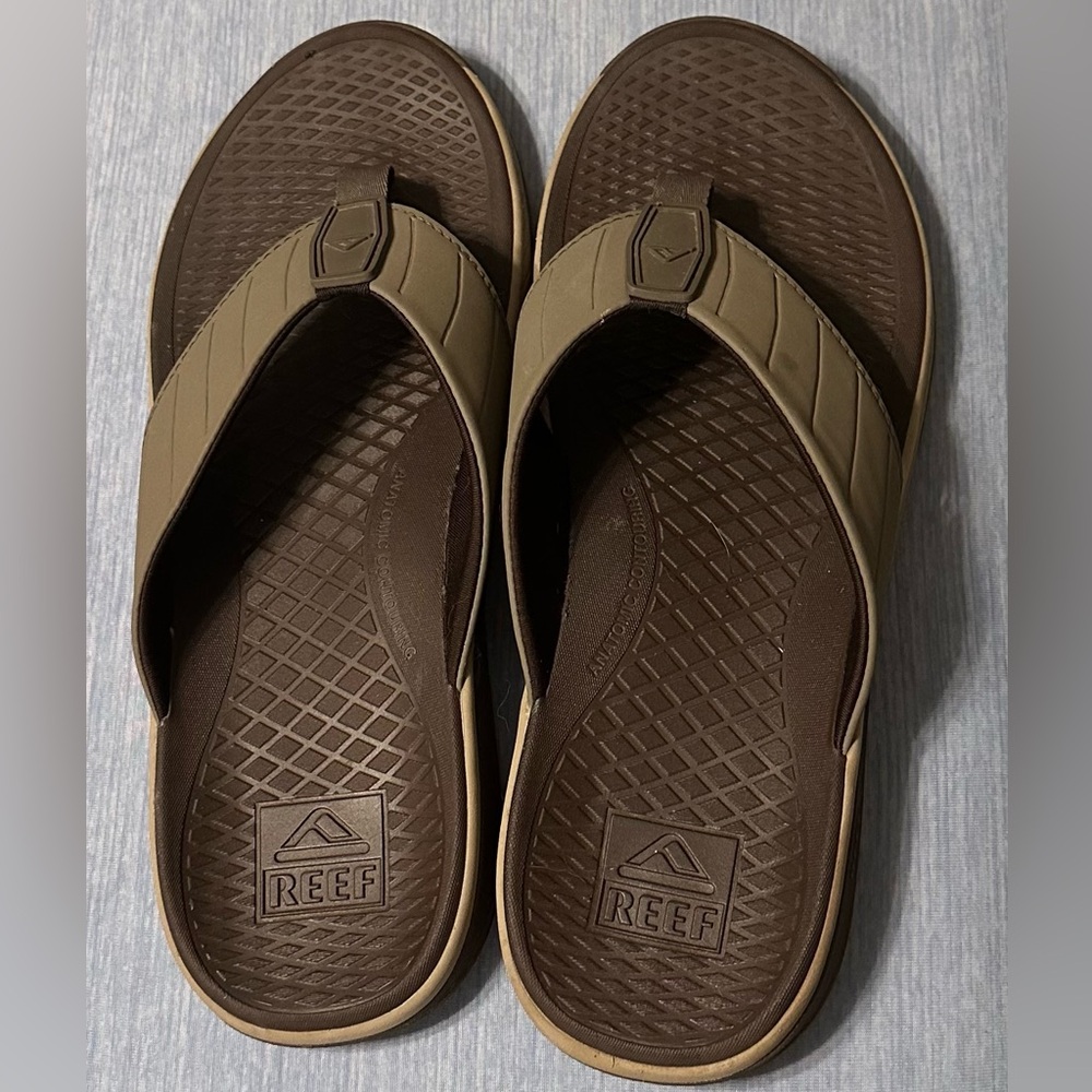 Men’s Reef ‘The Deckhand’ Flip Flops Size 11 Brown
